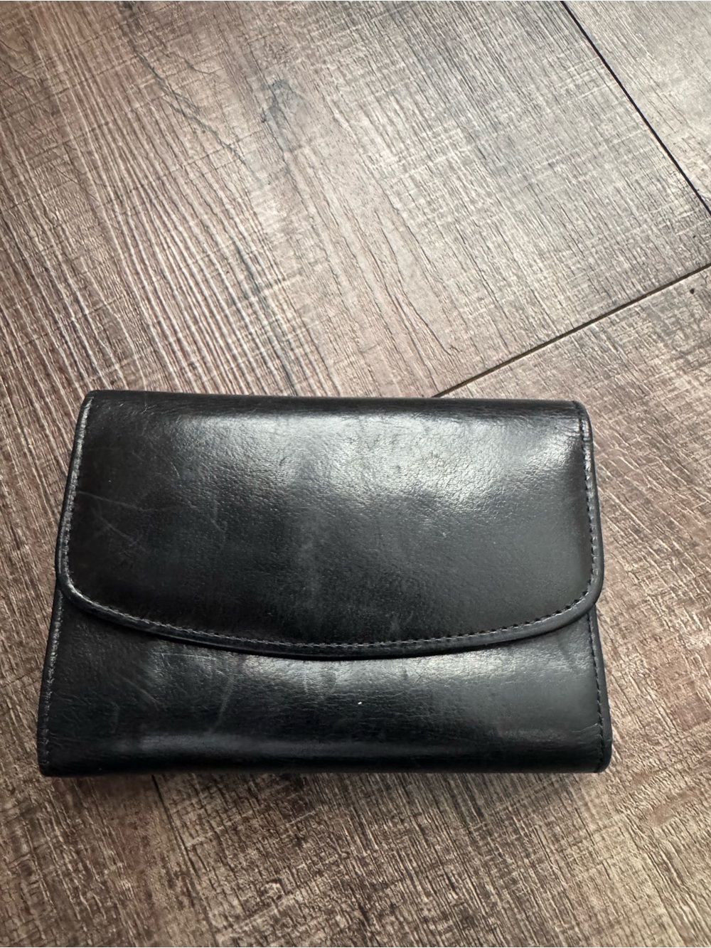 Vintage Coach Black Leather Fold Wallet